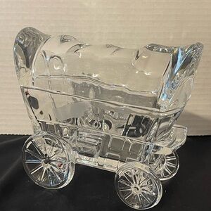 Crystal Clear Glass Wagon Decor